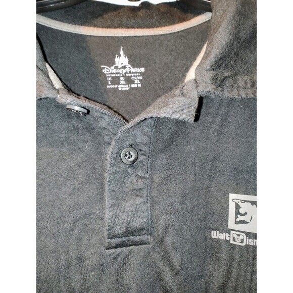 Walt Disney World 2017 Gray Black Size Large Logo Polo Shirt Wdw Fast Shipping - Picture 6 of 12